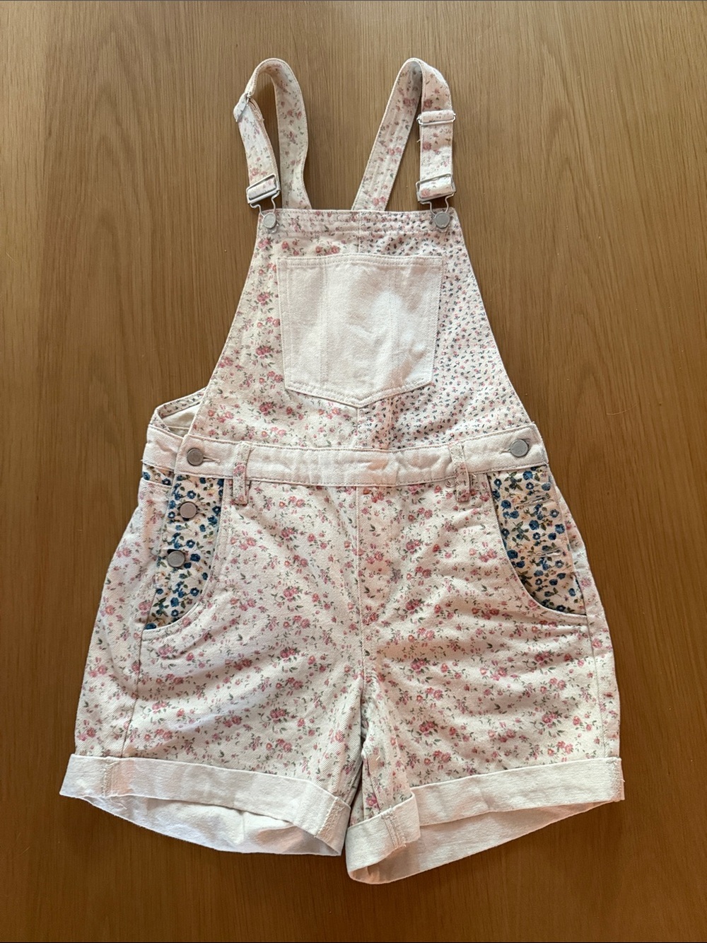 BLANKNYC Floral Print Cuff Overalls size 26